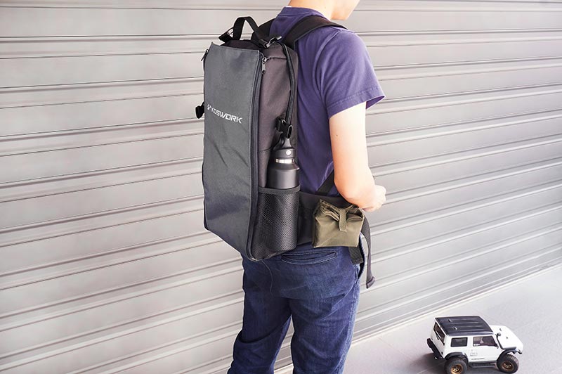 Koswork KOS32213BK RC Car Expandable Backpack (1/8 Buggy, 1/10 Buggy, Truck, Touring & Crawler) Black (9001939796205)