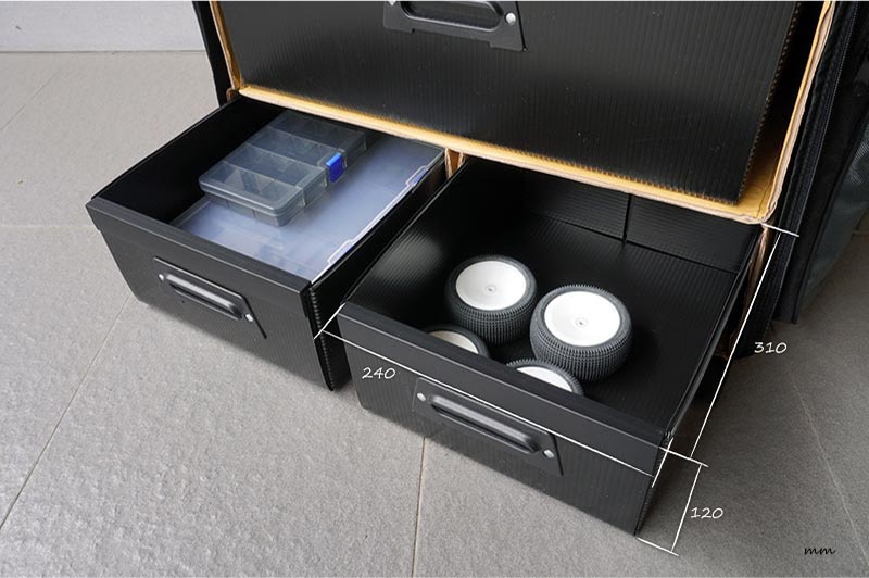 Koswork KOS32221 1/10 Compact 3 Drawer Buggy Bag (1/10, 1 Large & 2 Medium) (9001940025581)