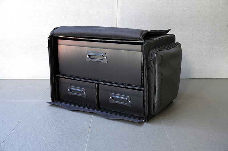 Koswork KOS32221PP 1/10 Compact 3 Drawer PP Frame Buggy Bag (1/10, 1 Large & 2 Medium) (9001940091117)