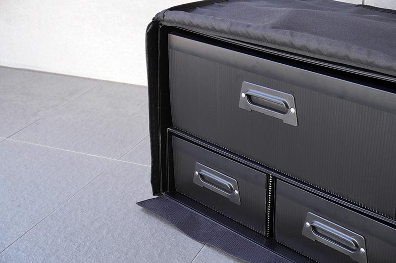 Koswork KOS32221PP 1/10 Compact 3 Drawer PP Frame Buggy Bag (1/10, 1 Large & 2 Medium) (9001940091117)