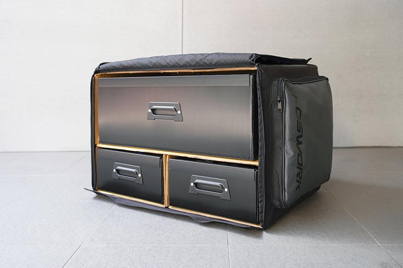 Koswork KOS32222 1/8 Compact 3 Drawer Buggy/Onroad Car Bag (1/8, 1 Large & 2 Medium) (9001940156653)