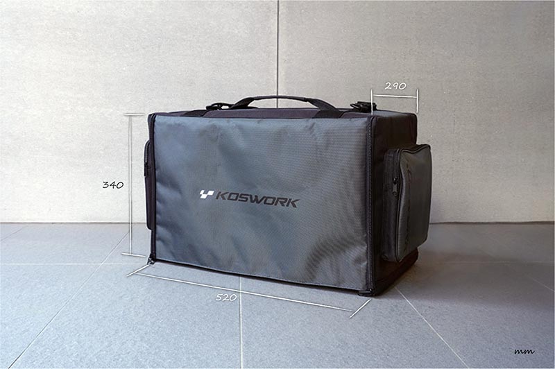 Koswork KOS32223 1/10 Compact 3 Drawer Touring Car Bag (1/10 Touring, 1 Large & 2 Medium) (9003651858669)