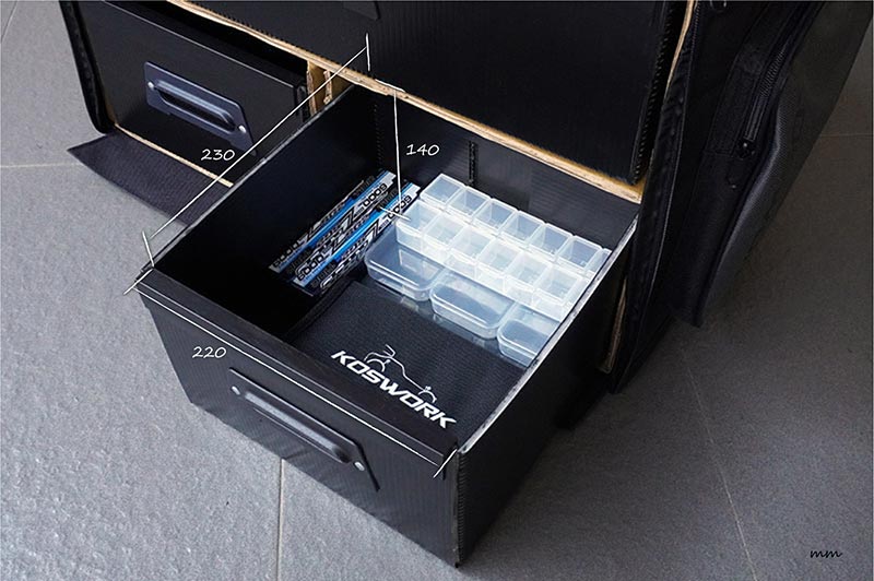 Koswork Compact 3 Drawer Touring Car RC Pit Bag 1/10 Scale