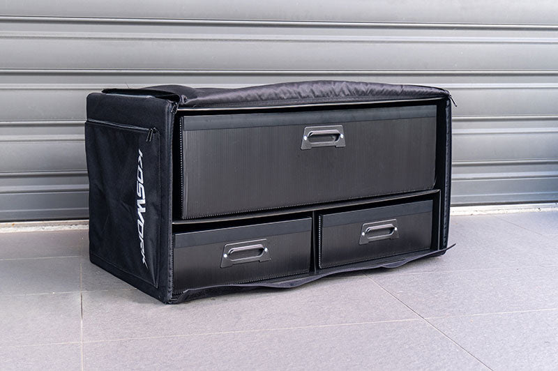 Koswork KOS32224PP 1/8 GT Compact 3 Drawer PP Frame Car Bag (1/8 GT, 1 Large & 2 Medium) (9003651989741)