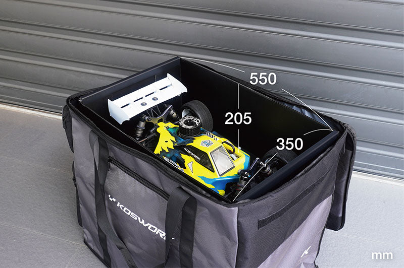 Koswork KOS32292 1/8 One Large & Two Mid Drawer Side Buggy/Onroad Car Carrying Bag (Top Open Design) (9003654217965)