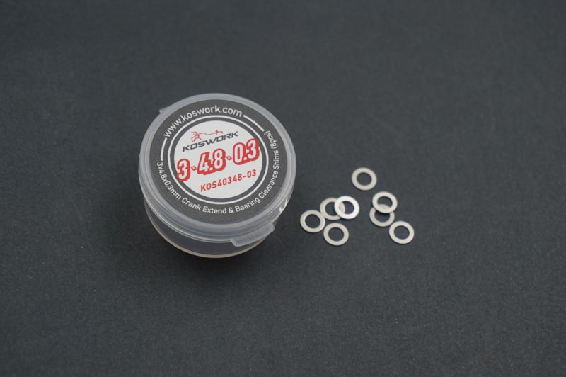 Koswork KOS40348-03 3x4.8x0.3mm Crank Extend & Bearing Clearance Shims (8pcs) (9003656216813)