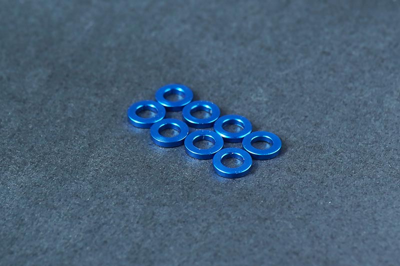 Koswork KOS40355-1B 3x5.5x1mm 3mm Aluminum Washer Blue (8pcs) (9003656282349)