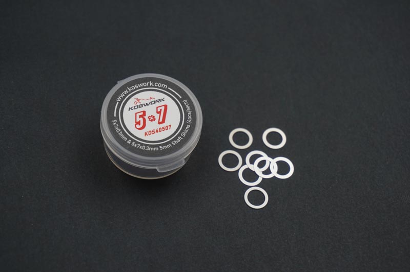 Koswork KOS40507 5x7x0.1mm & 5x7x0.3mm 5mm Shaft Shims (4pcs/each) (9003656577261)