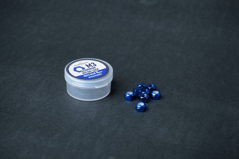 Koswork KOSN1009 M2 Aluminum Nylon Lock Nuts Blue (w/container) (5) - Hobby City NZ