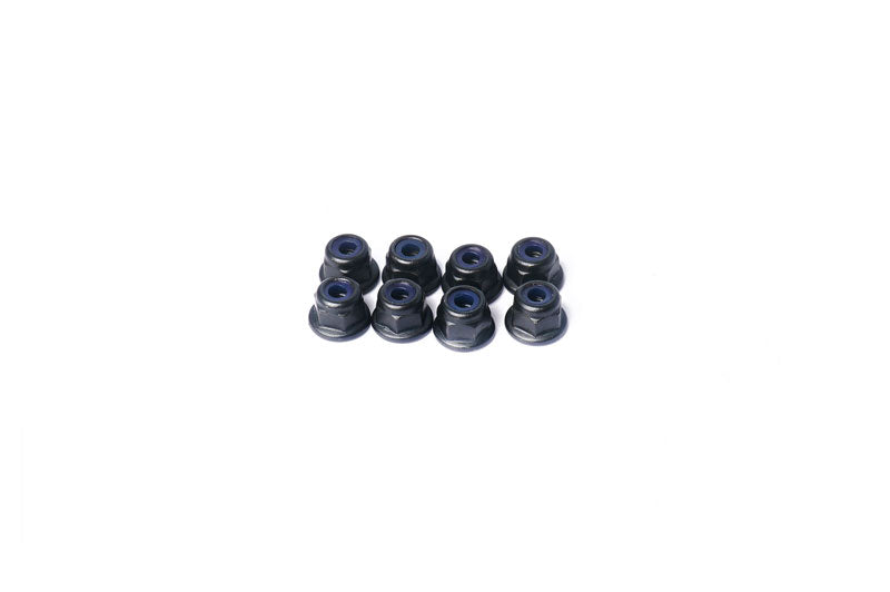 Koswork KOSN1011 M3 Steel Flanged Nylon Lock Nuts Black (w/container) (8) (9003678007533)