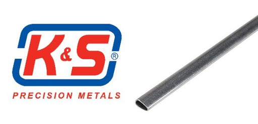 K&S 1104 Streamline Oval Aluminium Tube 5/8 OD x 35" - 1 Length - Hobby City NZ
