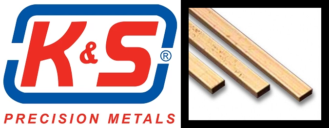 K&S 8262 Rectangle Brass Tube 3/32 x 3/16 x 0.014 x 12" - 1 Length