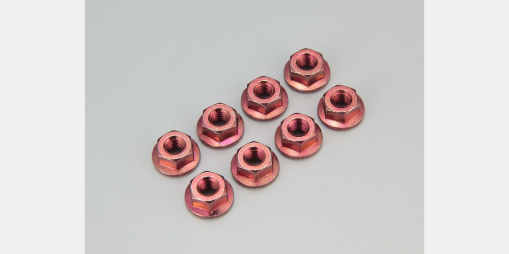 Kyosho 1-N4045F-R Fl. Nut Red (M4x4.5)(8) (8324673208557)