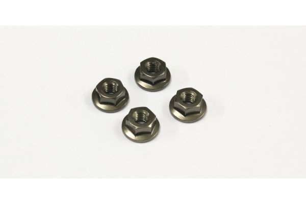 Kyosho 1-N4045FA-GM Fl. Nut Gunmetal (M4x4.5)(4) - Hobby City NZ (8324673143021)