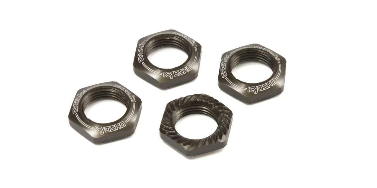 Kyosho IFW472GM Gunmetal  Wheel Nuts Serat (4) (8531190776045)