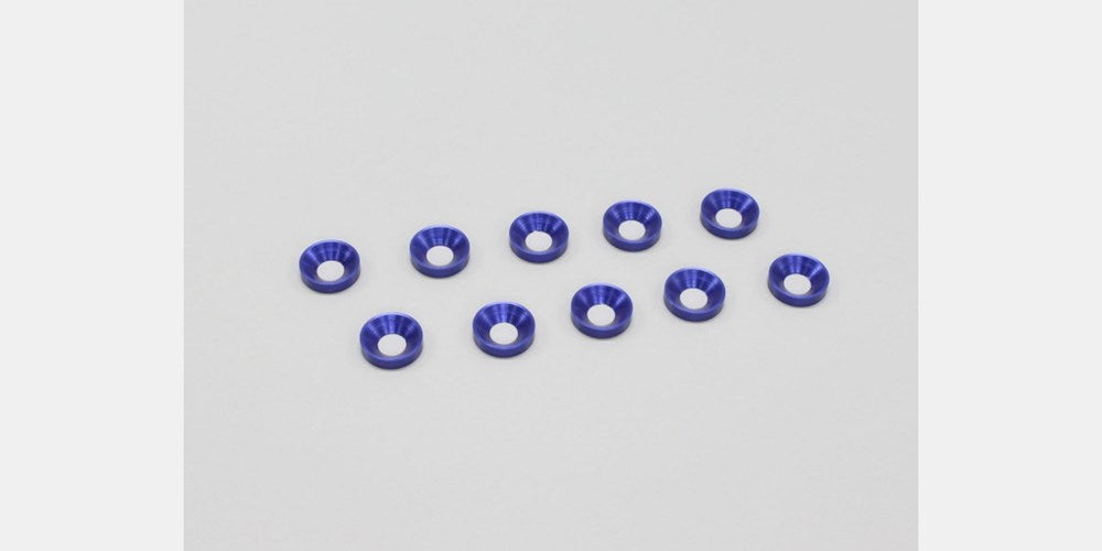 Kyosho W0147 M4 Flat Head Washer Blue (10) (8324781310189)