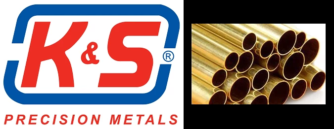 K&S 1145 Round Brass Tube 1/8 OD x 0.014 x 36" - 1 Length