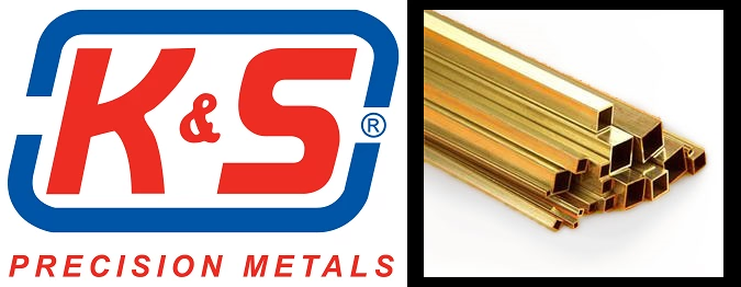 K&S 8151 Square Brass Tube 1/8 SQ x 0.014 x 12" - 1 Length (7537690542317)