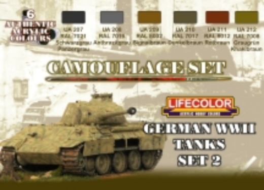 LifeColor CS03 German Tanks WWII #2 Acrylic Paint Set (8966374326509)