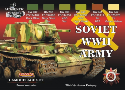 LifeColor CS23 Soviet WWII Army Camouflage Acrylic Paint Set - Hobby City NZ (8966374621421)