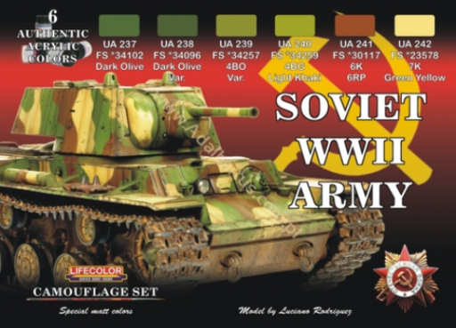 LifeColor CS23 Soviet WWII Army Camouflage Acrylic Paint Set - Hobby City NZ (8966374621421)