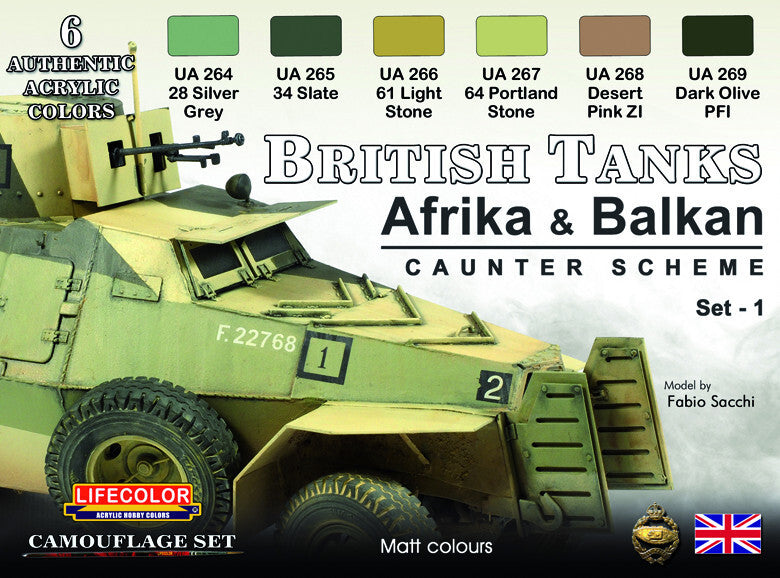 LifeColor CS43 British Tanks #1 Acrylic Paint Set - Hobby City NZ (8966374883565)