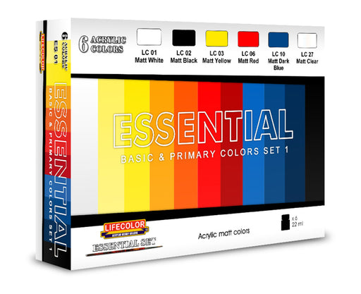 LifeColor ES01 Essential Set #1 Acrylic Paint Set - Hobby City NZ (8966375735533)