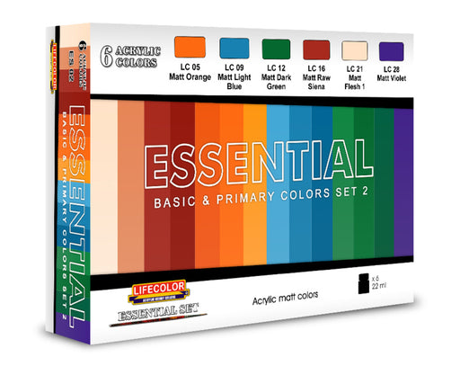 LifeColor ES02 Essential Set #2 Acrylic Paint Set - Hobby City NZ (8966375768301)