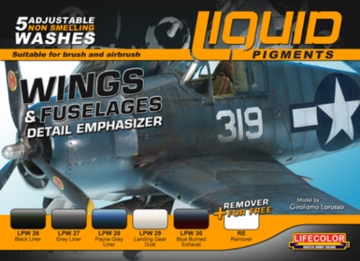 LifeColor LP06 Liquid Pigments Wings & Fuselages Detail Emphasizer (5 Wash Set) - Hobby City NZ (8966377406701)