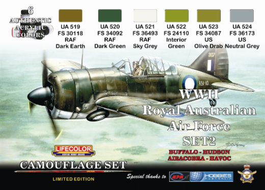 LifeColor XS02 RAAF #2 Acrylic Paint Set Australian - Hobby City NZ (8966384353517)