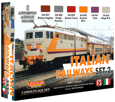 LifeColor XS14 Italian Railways Set 2 6 Colour Acrylic Paint Set - Hobby City NZ (8966384877805)