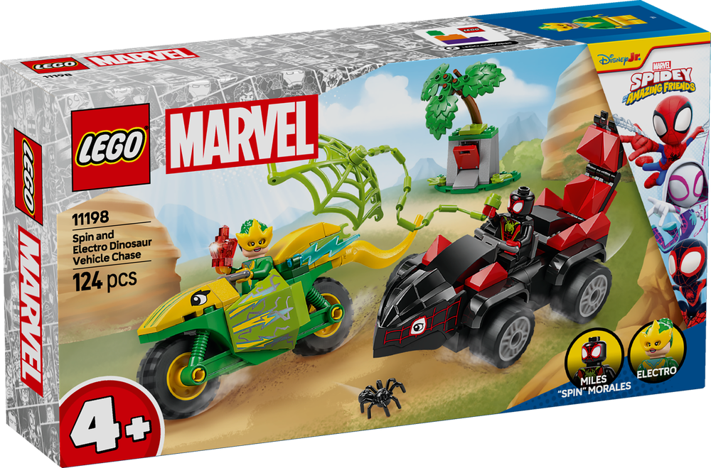 LEGO Spidey Spin and Electro Dinosaur Vehicle Chase 11198