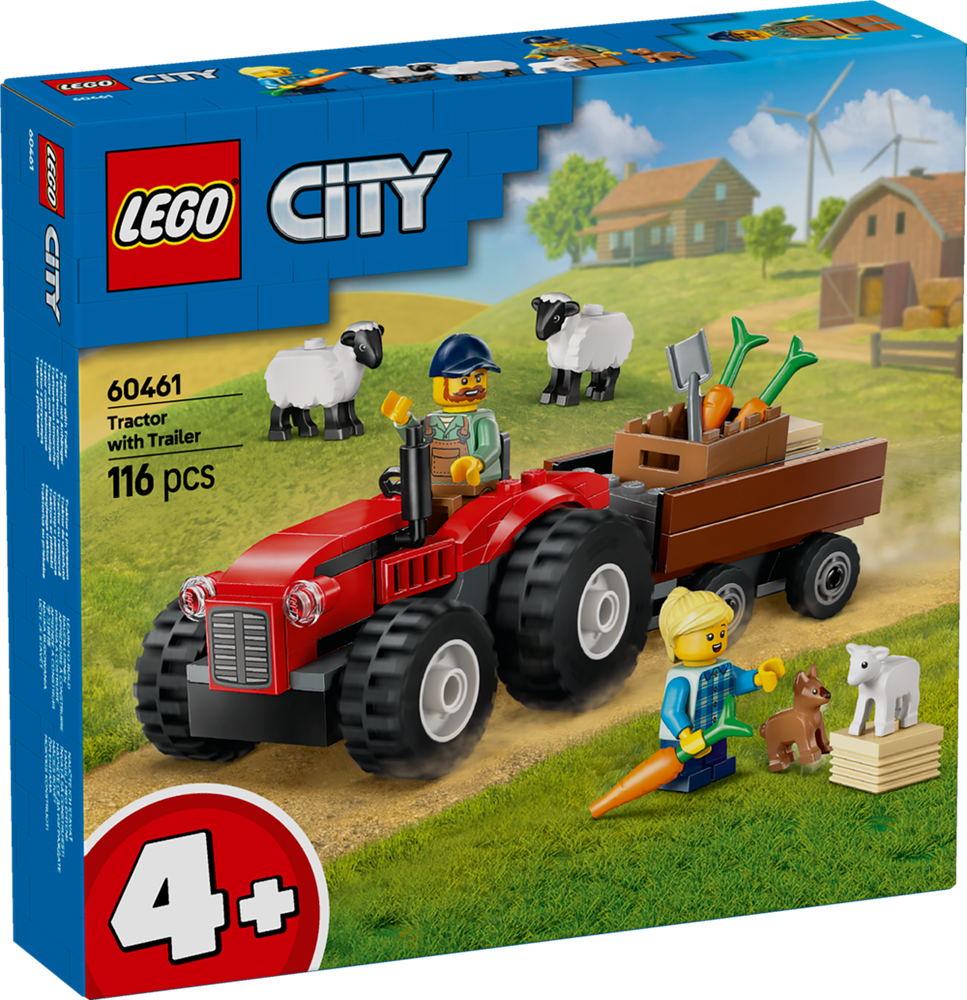 LEGO CITY Red Farm Tractor with Trailer & Sheep 60461