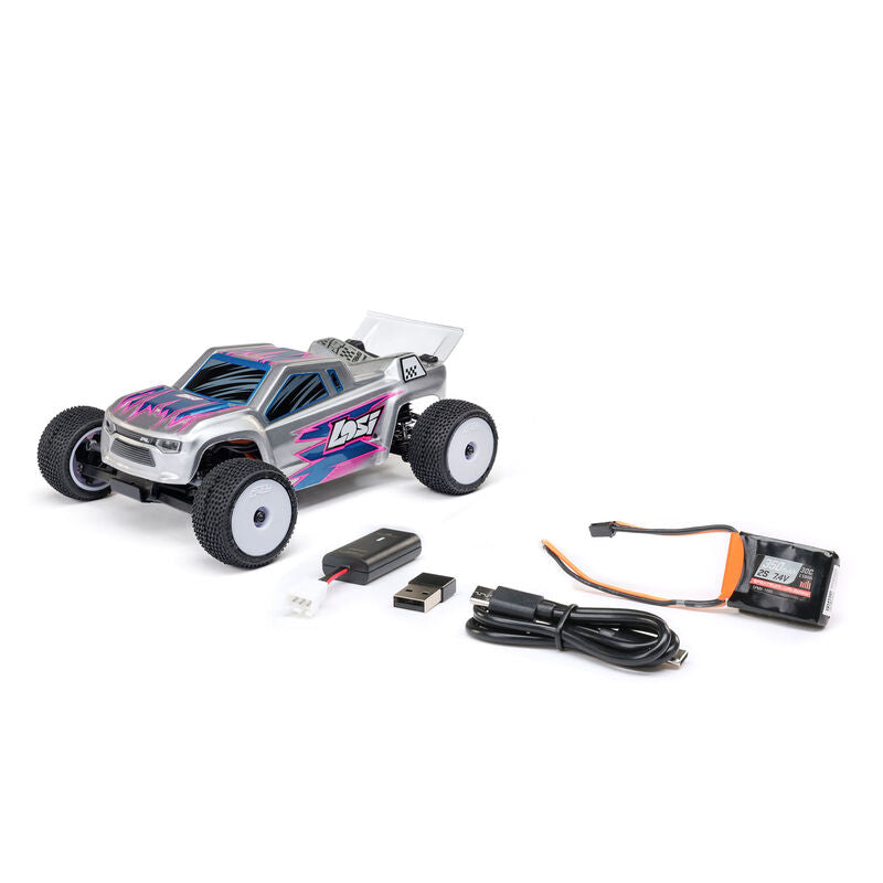 LOSI Micro-T 2WD Silver RTR RC Stadium Truck 1/28 Scale