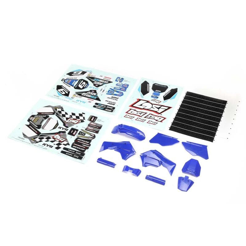 TLR LOSI LOS260001 Blue Plastics with Wraps: Promoto-MX (8446603788525)