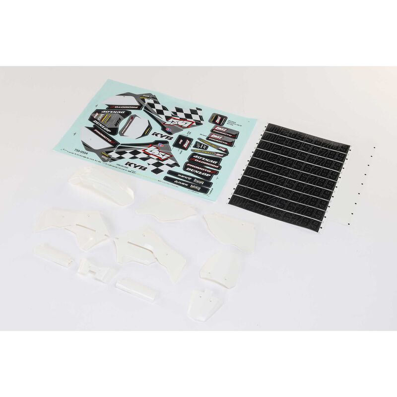 TLR LOSI LOS260005 White Plastics with Wraps: Promoto-MX (8347854930157)