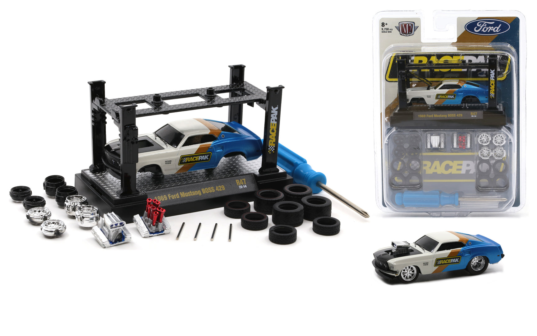 M2 Machines M2-37000-47B 1/64 1969 Ford Mustang BOSS 429