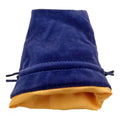 MDG Dice Bag Small Blue Velvet with Gold Satin