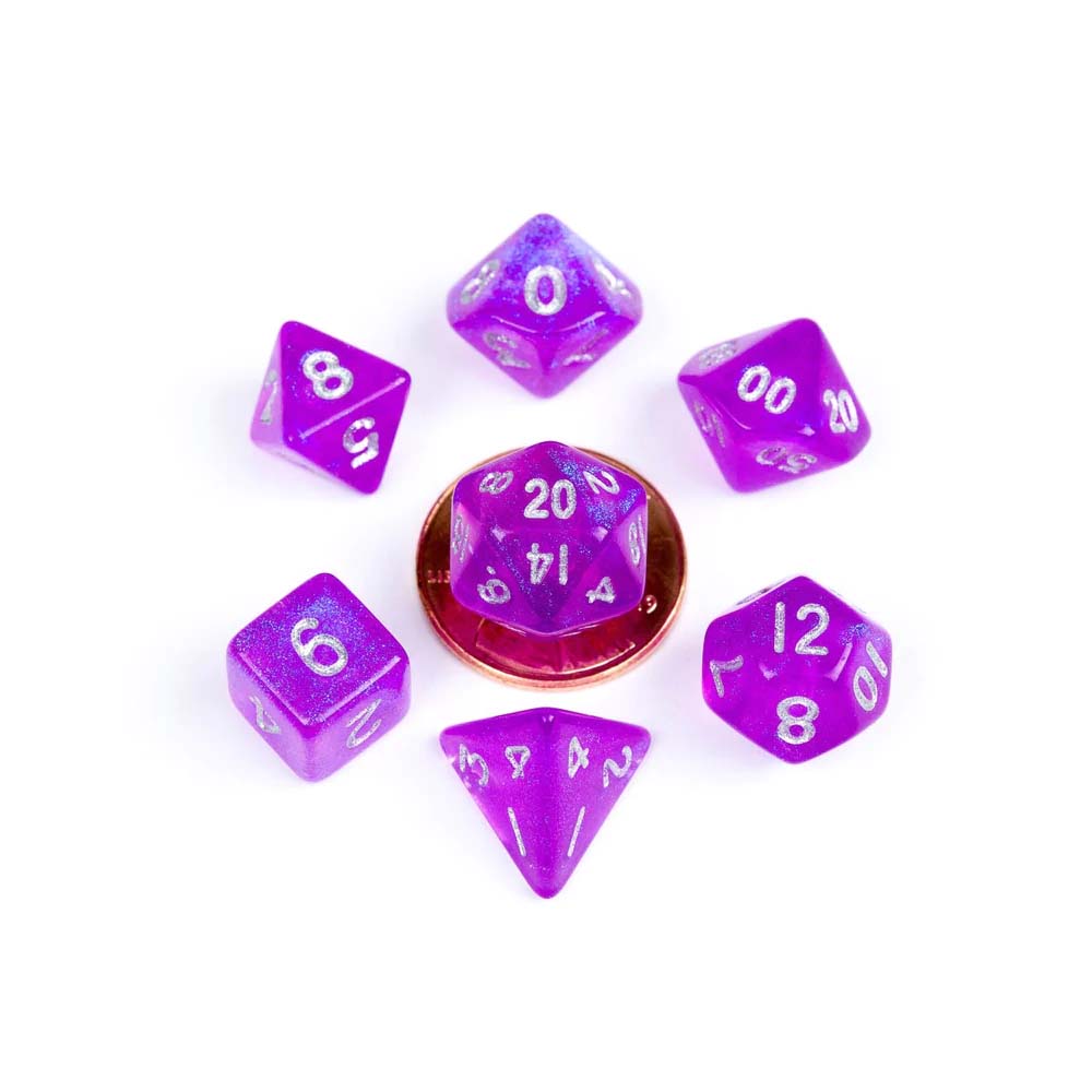 MDG Mini Polyhedral Dice Set: Stardust Purple