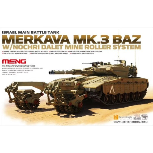 Meng TS-005 1/35 Israel Main Battle Tank Merkava Mk.3 BAZ w/Nochri Dalet Mine Roller System - Hobby City NZ