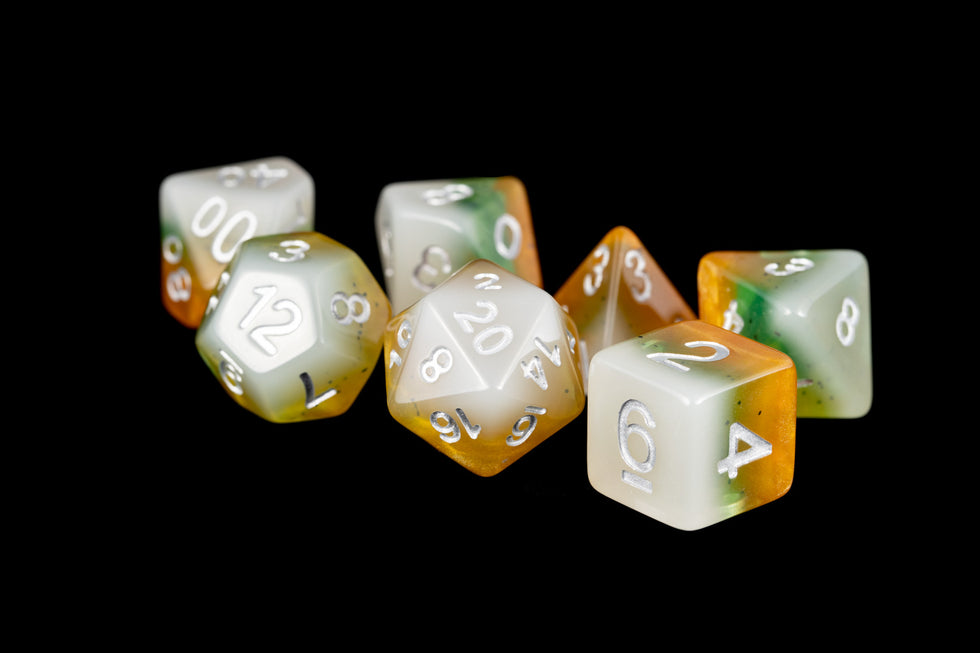 MDG 16mm Resin Polyhedral Dice Set Kiwi - MDG665