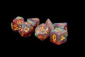 MDG 16mm Resin Polyhedral Dice Set Red Pearl Swirl - MDG611