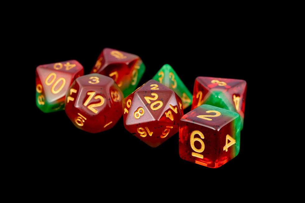 MDG 16mm Resin Polyhedral Dice Set Watermelon - MDG615