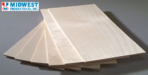 Midwest 5246 Birch Plywood 1/4 x 12 x 24" (6.35 x 304.8 x 609.6mm) - 1 Sheet - Hobby City NZ