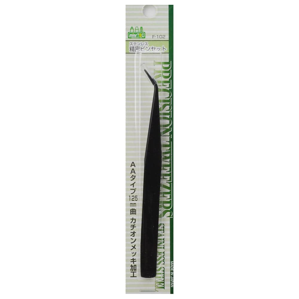 Mineshima MIF102 Cation Coating AA Curved Tweezer 125mm