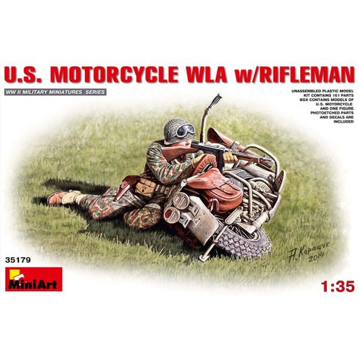 MiniArt 35179 1/35 U.S. Rifleman w/WLA Motorcycle - Hobby City NZ (7759534162157)