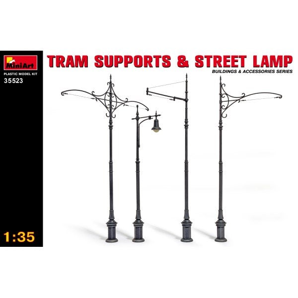 MiniArt 35523 1/35 Tram Supports and Street Lamp - Hobby City NZ (7759540027629)