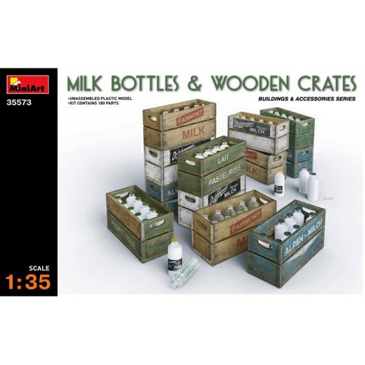 MiniArt 35573 1/35 Milk Bottles and Wooden Crates - Hobby City NZ (7759541502189)
