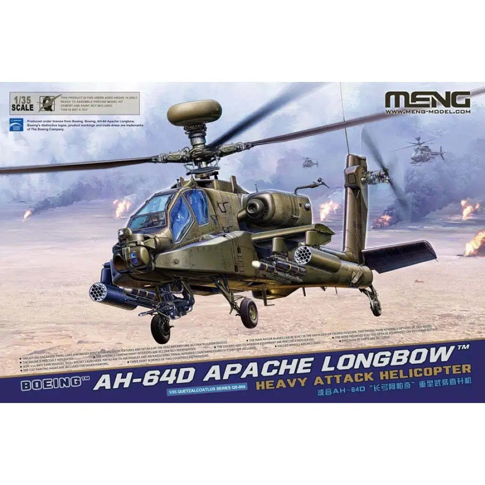 Meng QS-004 1/35 Boeing AH-64D Apache Longbow Heavy Attack Helicopter (8967467565293)