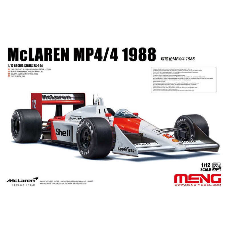 Meng RS-004 1/12 McLaren MP4/4 1988 [RS-004] - Hobby City NZ (8967467598061)